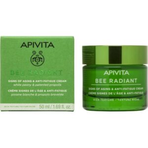 Apivita Bee Radiant Κρέμα Για Σημάδια Γήρανσης & Ξεκούραστη Όψη Πλούσιας Υφής Με Λευκή Παιώνια & Πατενταρισμένη Πρόπολη 50ml