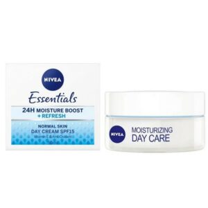 Nivea Essentials Moisture Boost SPF15 Ενυδατική Κρέμα Ημέρας Για Κανονική Μικτή Επιδερμίδα 50ml