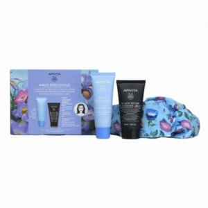 Apivita Aqua Beelicious Oil Free Κρέμα Ενυδάτωσης Ελαφριάς Υφής 40ml & Black Detox Gel Καθαρισμού 50ml & Κορδέλα Μαλλιών