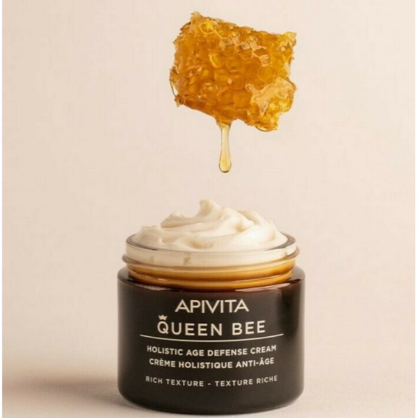 Apivita Queen Bee Κρέμα Ημέρας Ολιστικής Αντιγήρανσης Πλούσιας Υφής 50ml &  Δώρο Face Roller - Patistas Cosmetics