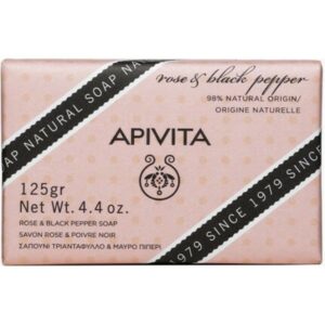 Apivita Rose & Black Pepper Natural Soap 125gr