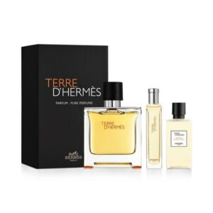 Hermes Terre D’Hermes Parfum Set (EDP 75ml & EDP Travel spray 15ml & Hair And Body Shower Gel 40ml)