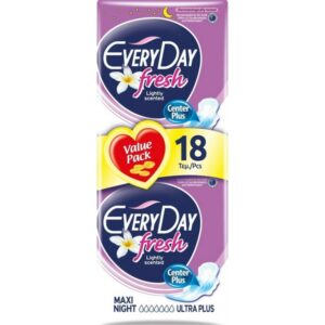 EveryDay Ultra Plus Fresh Maxi Night – Σερβιέτες Με Φτερά 18τμχ.