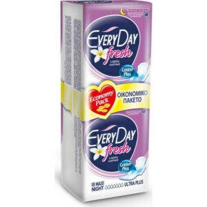EveryDay Ultra Plus Fresh Maxi Night – Σερβιέτες Με Φτερά 18τμχ.