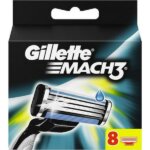 Gillette Mach 3 Ανταλλακτικές Κεφαλές με 3 Λεπίδες και Λιπαντική Ταινία 8τμχ