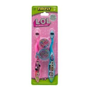 Firefly LOL Surprise Kids Travel Kit 2 Toothbrushes & Caps