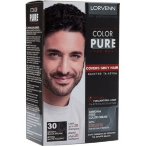 Lorvenn Color Pure Men Set Νο 30 Φυσικό Μαύρο Καστανό 40ml