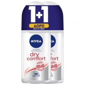 Nivea Dry Comfort Deodorant Roll-On 50 ml 1+1 Δώρο