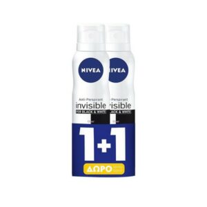 Nivea Invisible For Black & White Clear 48h Deodorant Spray 150ml (1+1)