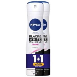 Nivea Invisible For Black & White Clear 48h Deodorant Spray 150ml (1+1)