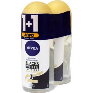 Nivea Black & White Silky Smooth Roll-On 50ml (1+1)