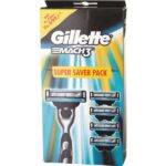 Gillette Mach 3 Super Saver Pack Ξυριστική Μηχανή + 4 Ανταλλακτικές Κεφαλές