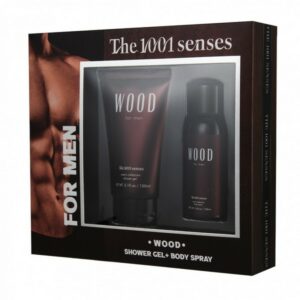 Chicphia The 1001 Senses Men Wood Set Shower Gel 150ml & Body Spray 100ml