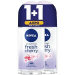 Nivea Fresh Cherry Anti Perspirant 48h Deodorant Roll-On 50ml (1+1)