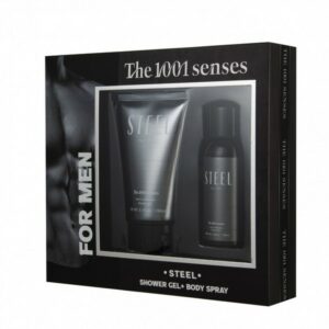 Chicphia The 1001 Senses Men Steel Set Shower Gel 150ml & Body Spray 100ml