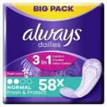 Always Fresh & Protect 3-In-1 Normal Σερβιετάκια 58τμχ.
