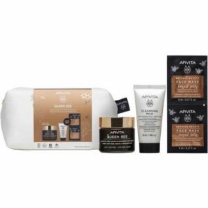 Apivita Queen Bee Promo Set Absolute Anti-Aging & Regenerating Light Cream 50ml & Cleansing Milk 50ml & Face Mask Royal Jelly 2x8ml