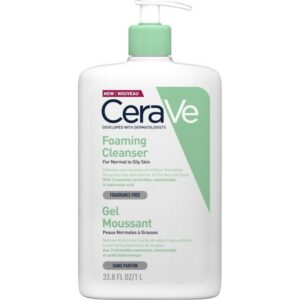 CeraVe Foaming Cleanser Gel Moussant Αφρώδες Gel Καθαρισμού Προσώπου & Σώματος Για Κανονική Έως Λιπαρή Επιδερμίδα 1Lt