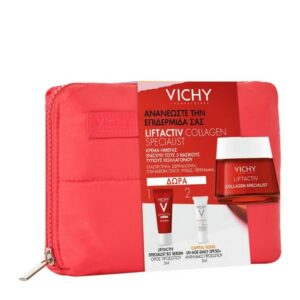 Vichy Promo Set Pack Liftactiv Collagen Specialist Κρέμα Ημέρας 50ml B3 Specialist Serum 5ml Capital Soleil Spf50+ 3ml & Τσαντάκι 1τμχ