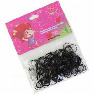 Ro Accessories Λάστιχα Μαλλιών Ράστα Μαύρα 100τμχ