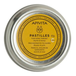 Apivita Pastilles Mε Θυμάρι & Μέλι Για Τον Πονόλαιμο & Τον Βήχα 45gr