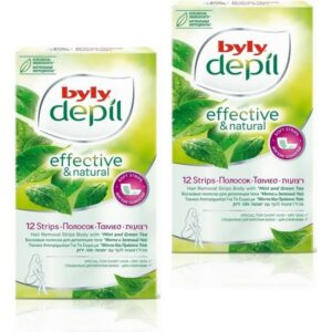 Byly Depil Turbo Mint Strips Αποτριχωτικές Ταινίες Σώματος 12τμχ (1+1)