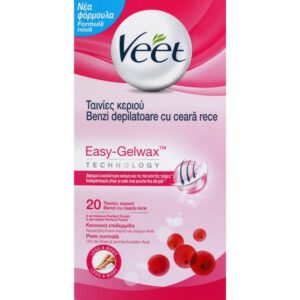 Veet Easy Gelwax For Normal Skin Ταινίες Αποτρίχωσης 20τμχ