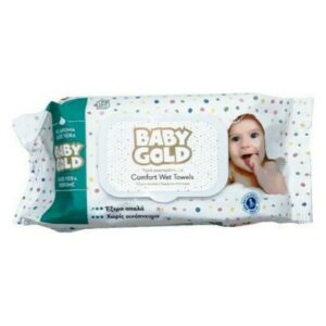 Baby Gold Comfort Wet Towels With Aloe Vera Μωρομάντηλα Xωρίς Οινόπνευμα 72τμχ