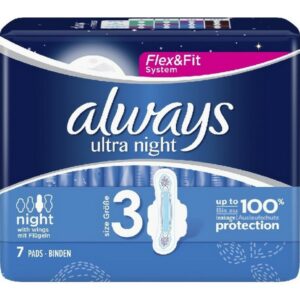 Always Ultra Night Μέγεθος 3 Σερβιέτες Με Φτερά Νυκτός 7 τμχ