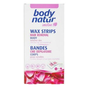 Body Natur Sensitive Rosehip Oil Body Hair Removal Wax Strips 16+2 τμχ.