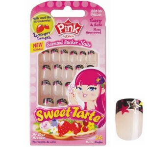 Kiss Pink Sweet Tart Scented Sticker Nails 24τμχ.