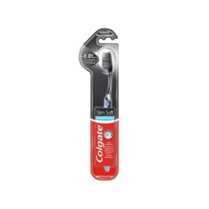 Colgate Slim Soft With Charcoal Μαλακή Οδοντόβουρτσα Mε Ξυλάνθρακα Μαύρο Χρώμα