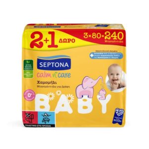 Septona Calm n’ Care Χαμομήλι Μωρομάντηλα Για Βρέφη 3×80τμχ.