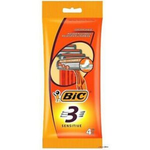 Bic 3 Sensitive Ξυραφάκια Μιας Χρήσης Με 3 Λεπίδες & Λιπαντική Ταινία 4 τμχ