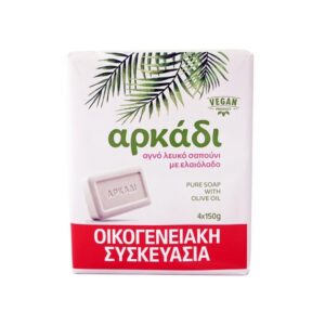 Αρκάδι Αγνό Λευκό Σαπούνι Mε Ελαιόλαδο 4x150gr