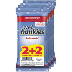 Wet Hankies Clean & Protect Antibacterial Αντισηπτικά Μαντηλάκια Χεριών 4×15τμχ (2+2)