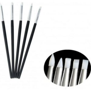 Ro Αccessories Nail Art Νο NA100 Σετ Πινέλων Σιλικόνης Για Τα Νύχια 5τμχ