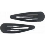 Ro Accessories Κλικ Κλακ Μαλλιών Μαύρα Γυαλιστερά 7cm 2τμχ