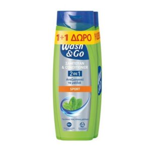 Wash & Go Sport 2σε1 Σαμπουάν & Conditioner 360ml (1+1)
