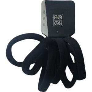 Ro Accessories Λάστιχο Μαλλιών Μαύρο 3.5cm Σετ 5τμχ