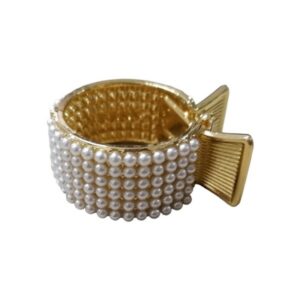 Ro Accessories Ρολάκι Μαλλιών Mε Πέρλες Χρυσό Νο 13-0078