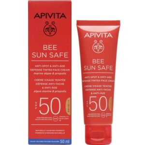 Apivita Bee Sun Safe Anti-Spot & Anti-Age SPF50 Tinted Defence Face Cream 50ml