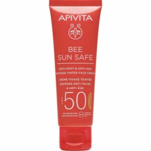 Apivita Bee Sun Safe Anti-Spot & Anti-Age SPF50 Tinted Defence Face Cream 50ml