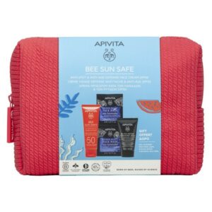 Apivita Promo Set Bee Sun Safe Anti-Spot & Anti-Age SPF50 Defense Face Cream 50ml & Black Detox Cleansing Jelly 50ml & Express Face Mask Sea Levander 2x8ml