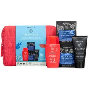 Apivita Promo Set Bee Sun Safe Dry Touch SPF50 Invisible Face Fluid 50ml & Black Detox Cleansing Jelly 50ml & Express Face Mask Sea Levander 2x8ml