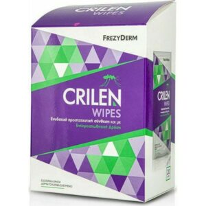 Frezyderm Crilen Anti-Mosquito Wipes Ενυδατικά Εντομοαπωθητικά Μαντηλάκια Σε Ατομικά Φακελάκια 20τμχ