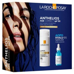 La Roche-Posay Promo Set Anthelios SPF50 Age Correct Cream 50ml &  Hyalu B5 Anti-Wrinkle Serum 10ml