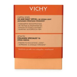 Vichy Promo Set Capital Soleil Uv-Age Daily SPF50+ Αντηλιακό Προσώπου Mε Χρώμα 40ml & Δώρο Liftactiv Collagen Specialist 16 Κρέμα Ημέρας 15ml