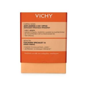 Vichy Promo Set Capital Soleil Anti-Ageing 3-in-1 SPF50 Αντηλιακή Κρέμα Προσώπου 50ml & Δώρο Liftactiv Collagen Specialist 16 Κρέμα Ημέρας 15ml