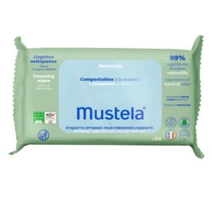 Mustela Compostable Cleansing Wipes Υγρά Μαντηλάκια Καθαρισμού 60τμχ